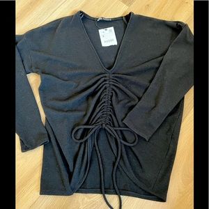 Zara ruched front sweater, NWT, S